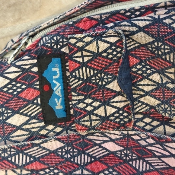 Kavu Paxton Rope Crossbody Bag Printed Pink Purple Pockets Cotton - Picture 1 of 11